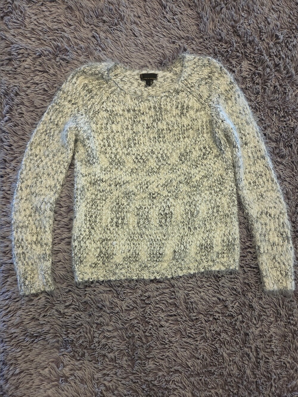 Cozy Women's Gray and Cream Marled Knit Sweater by Jeans By Buffalo Sz Large